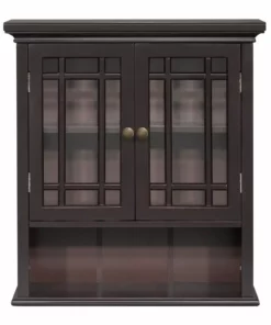 TeamsonUS Teamson Home Neal Wooden 2 Door Wall Cabinet, Dark Espresso