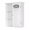 TeamsonUS Teamson Home Dawson Removable Wooden Wall Cabinet With Cross Molding, White