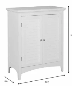 TeamsonUS Teamson Home Glancy Wooden Floor Cabinet With Shutter Doors, White