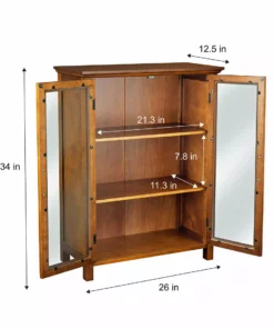 TeamsonUS Teamson Home Avery Wooden 2 Door Floor Cabinet With Storage, Oiled Oak 13 TeamsonUS Teamson Home Avery Wooden 2 Door Floor Cabinet With Storage, Oiled Oak