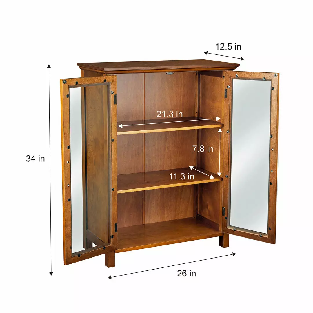 TeamsonUS Teamson Home Avery Wooden 2 Door Floor Cabinet With Storage, Oiled Oak 7 TeamsonUS Teamson Home Avery Wooden 2 Door Floor Cabinet With Storage, Oiled Oak