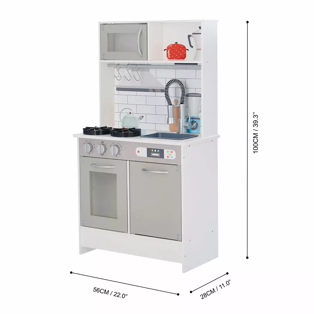 TeamsonUS Teamson Kids - Little Chef Valencia Classic Play Kitchen - Grey 6 TeamsonUS Teamson Kids - Little Chef Valencia Classic Play Kitchen - Grey