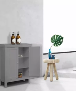 TeamsonUS Teamson Home Stratford Contemporary Wooden Floor Storage Cabinet With Two Doors, Gray