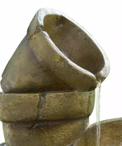 TeamsonUS Teamson Home Stacked Pots Outdoor Garden Fountain