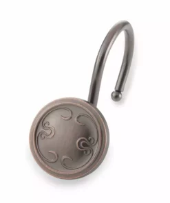 TeamsonUS Teamson Home Decorative Shower Hooks Set Of 12, Rubbed Bronze