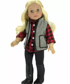 TeamsonUS Sophia's Doll Shirt, Jeggings, Vest, And Boots Set For 18" Dolls
