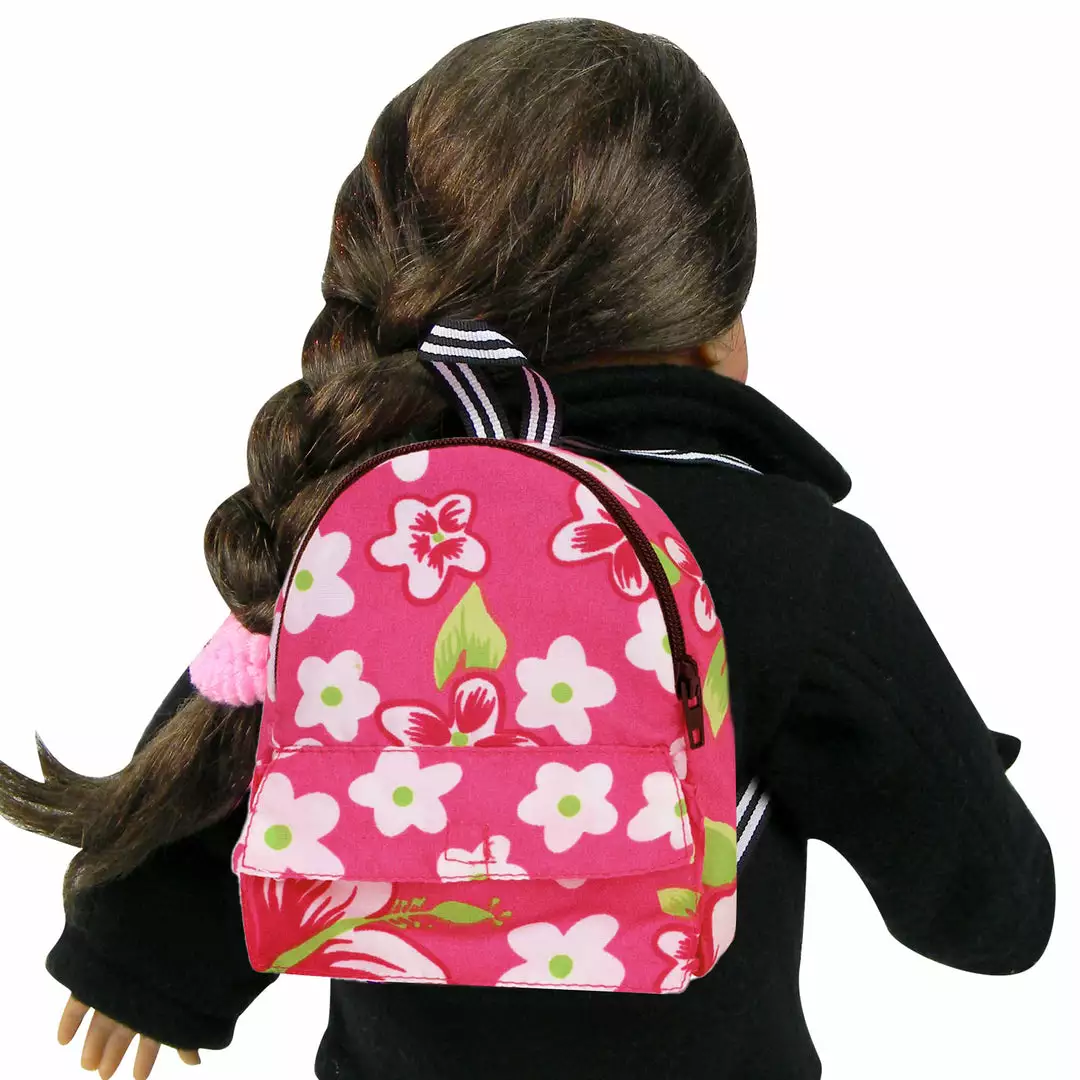TeamsonUS Sophia's Flower Print Backpack For 18" Dolls, Hot Pink Kids 4 TeamsonUS Sophia's Flower Print Backpack For 18" Dolls, Hot Pink Kids