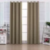 TeamsonUS Teamson Home 84" Ephesus Premium Solid Insulated Thermal Blackout Window Curtain Panels With Grommets, Sepia Brown