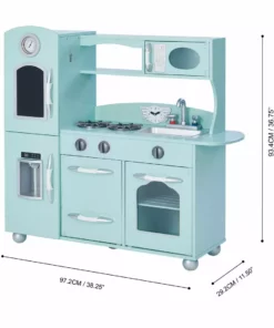 TeamsonUS Teamson Kids Little Chef Westchester Retro Kids Kitchen Playset, Mint 11 TeamsonUS Teamson Kids Little Chef Westchester Retro Kids Kitchen Playset, Mint