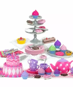 TeamsonUS Sophia's 64 Piece Dessert Tea Party Set For 18'' Dolls, Pink Kids