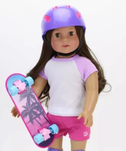 TeamsonUS Sophia's Skateboard, Helmet And Knee Pads Set For 18" Dolls, Multicolor Kids 13 TeamsonUS Sophia's Skateboard, Helmet And Knee Pads Set For 18