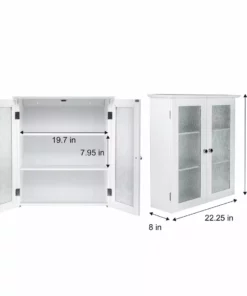 TeamsonUS Teamson Home Connor 2 Door Floor Cabinet With 3 Shelves, White