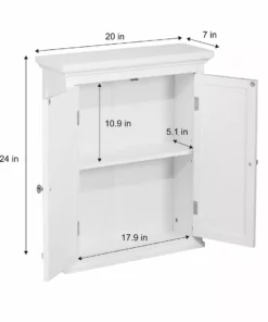 TeamsonUS Teamson Home Glancy Wooden Wall Cabinet With Shutter Doors, White