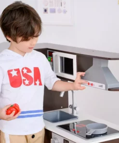 TeamsonUS Teamson Kids Little Chef Munich Classic Kids Kitchen Playset With E-Writing Board, Espresso/Gray 13 TeamsonUS Teamson Kids Little Chef Munich Classic Kids Kitchen Playset With E-Writing Board, Espresso/Gray