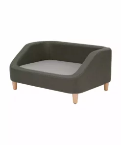 TeamsonUS Teamson Pets Bennett Linen Sofa Dog Bed For Small And Medium Dogs, Gray