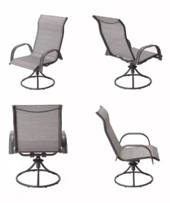 TeamsonUS New Teamson Home Indoor/Outdoor 3 Piece Steel Bistro Table With Swivel Chairs Set, Tan