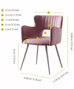 TeamsonUS Teamson Home Mid-Century Waverly Armchair With Metal Legs, Pastel Pink
