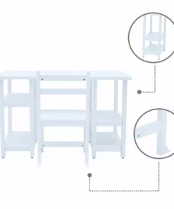 TeamsonUS New Fantasy Fields Wooden Play Desk With Shelves And Chair, White