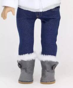 TeamsonUS Kids Sophia's Nylon/Fleece Jacket And Boots For 18" Dolls, White/Gray 11 TeamsonUS Kids Sophia's Nylon/Fleece Jacket And Boots For 18