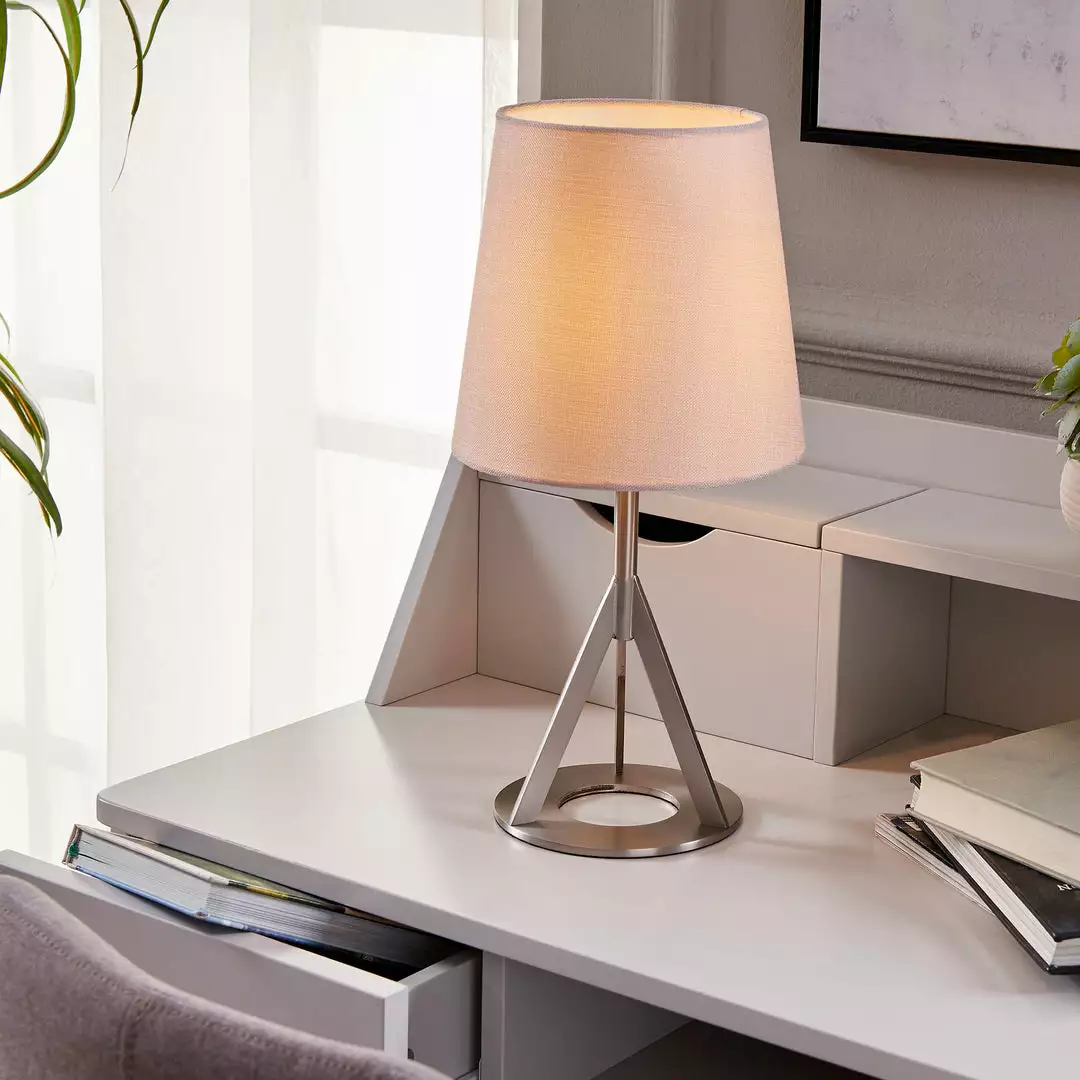 TeamsonUS Teamson Home Aria 15" Modern Table Lamp With Round Shade, Brass/Khaki 5 TeamsonUS Teamson Home Aria 15" Modern Table Lamp With Round Shade, Brass/Khaki