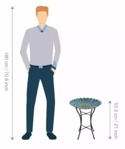 TeamsonUS Teamson Home 18" Solar Fusion Glass Birdbath 9 TeamsonUS Teamson Home 18