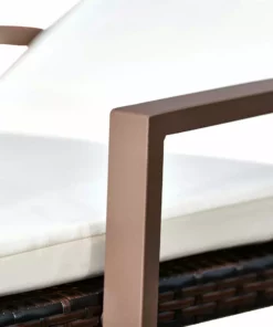 TeamsonUS New Teamson Home 2 Outdoor Wicker Patio Cushioned Chaise Lounge Chairs, Brown/Cream 18 TeamsonUS New Teamson Home 2 Outdoor Wicker Patio Cushioned Chaise Lounge Chairs, Brown/Cream