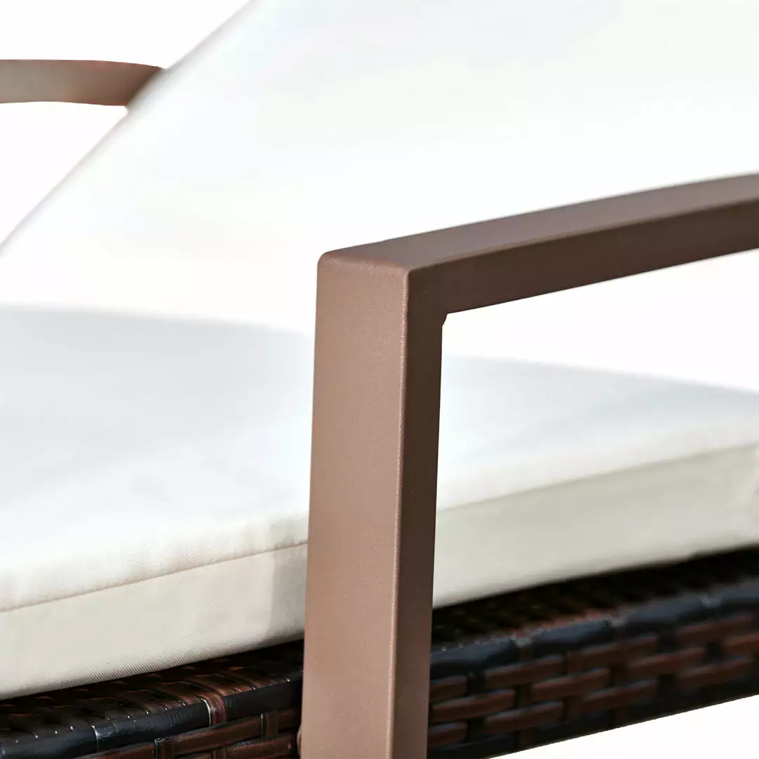 TeamsonUS New Teamson Home 2 Outdoor Wicker Patio Cushioned Chaise Lounge Chairs, Brown/Cream 10 TeamsonUS New Teamson Home 2 Outdoor Wicker Patio Cushioned Chaise Lounge Chairs, Brown/Cream