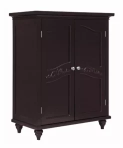 TeamsonUS Teamson Home Versailles Wooden Floor Cabinet With 2 Shelves, Dark Espresso