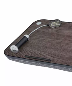 TeamsonUS Teamson Home Trapezi Lap Desk With LED Light, Mouse Pad And Slot, Brown/Gray