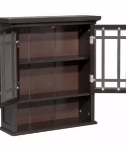 TeamsonUS Teamson Home Neal Wooden 2 Door Wall Cabinet, Dark Espresso