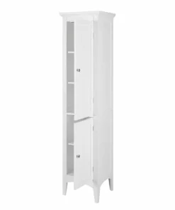 TeamsonUS Teamson Home Glancy Wooden Tall Tower Cabinet With Storage, White