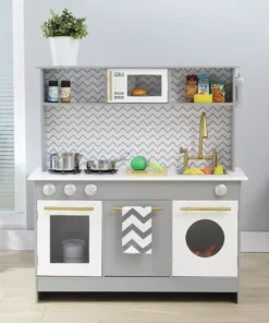 TeamsonUS Teamson Kids - Little Chef Berlin Modern Play Kitchen - Grey / White
