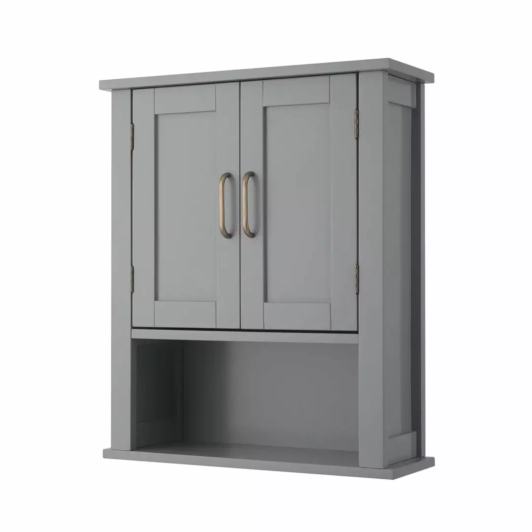 TeamsonUS Teamson Home Mercer Mid Century Modern Removable Wooden Cabinet, Gray 3 TeamsonUS Teamson Home Mercer Mid Century Modern Removable Wooden Cabinet, Gray