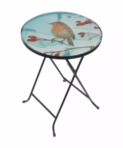 TeamsonUS Teamson Home - 14 Inch Handpainted Fusion Glass Planter Stand/Side Table--Multi Color