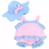TeamsonUS Sophia's Gingham Romper Outfit And Hat Set For 15'' Dolls, Pink/Blue 1 TeamsonUS Sophia's Gingham Romper Outfit And Hat Set For 15'' Dolls, Pink/Blue