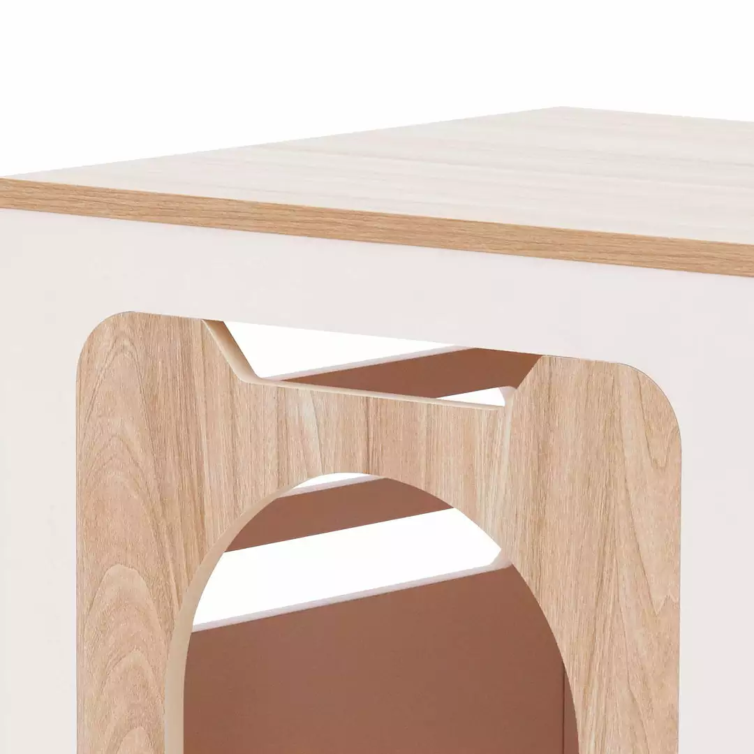 TeamsonUS Teamson Pets Daisy Elevated Vented Wooden Cat Litter Box Enclosure Side Table, Tan 11 TeamsonUS Teamson Pets Daisy Elevated Vented Wooden Cat Litter Box Enclosure Side Table, Tan