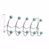 TeamsonUS Teamson Home Over-the-Door Hanger With 10 Sage Porcelain Hooks, Chrome