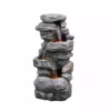 TeamsonUS New Teamson Home Indoor/Outdoor 4-Tier Stacked Stone-Look Tall Waterfall Fountain With LED Lights