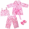TeamsonUS Sophia's Satin Heart Print Pajamas Set For 18" Dolls, Pink 2 TeamsonUS Sophia's Satin Heart Print Pajamas Set For 18" Dolls, Pink