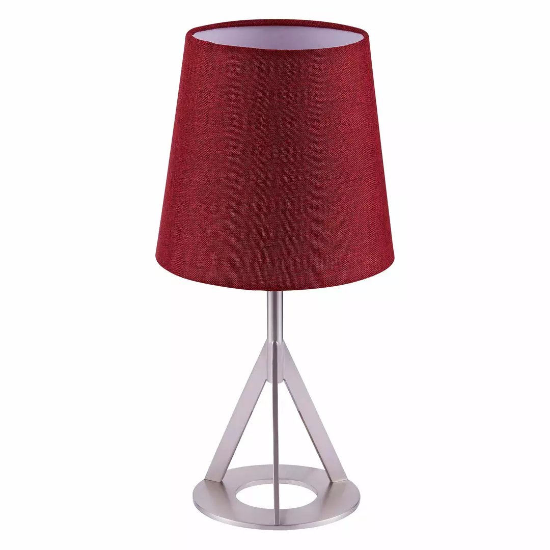 TeamsonUS Teamson Home Aria 15" Modern Table Lamp With Round Shade, Brass/Red 3 TeamsonUS Teamson Home Aria 15" Modern Table Lamp With Round Shade, Brass/Red