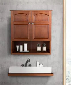 TeamsonUS Teamson Home Martha Removable Wall Cabinet 2 Doors, Mahogany