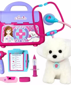TeamsonUS Kids Sophia's Puppy Dog And Pet Vet Set For 18" Dolls, Pink