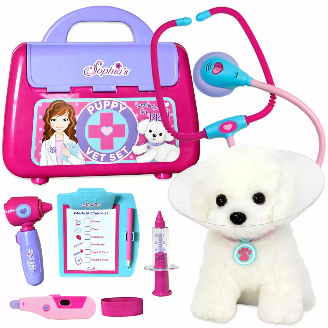 TeamsonUS Kids Sophia's Puppy Dog And Pet Vet Set For 18" Dolls, Pink 3 TeamsonUS Kids Sophia's Puppy Dog And Pet Vet Set For 18" Dolls, Pink