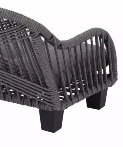 TeamsonUS Teamson Pets Lachesis Outdoor Woven Rope Cat Or Small Dog Daybed With Cushion, Gray New