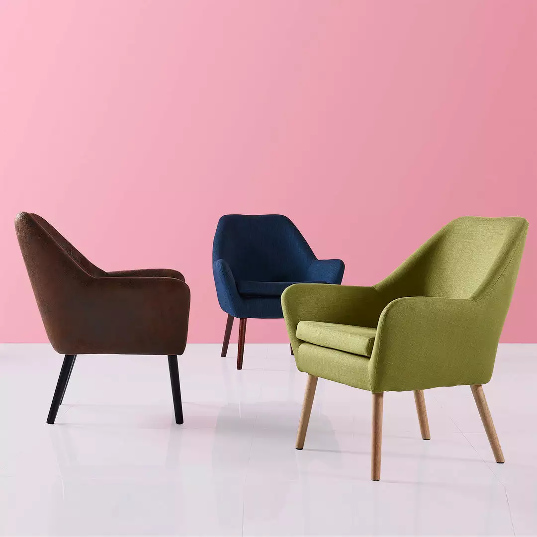 TeamsonUS Teamson Home Divano Armchair With Aged Fabric And Solid Wood Legs, Brown 5 TeamsonUS Teamson Home Divano Armchair With Aged Fabric And Solid Wood Legs, Brown