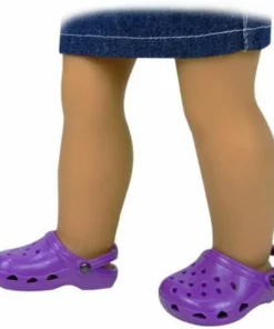 TeamsonUS Kids Sophia's Set Of 2 Purple And Teal Garden Clog Shoe For 18" Dolls