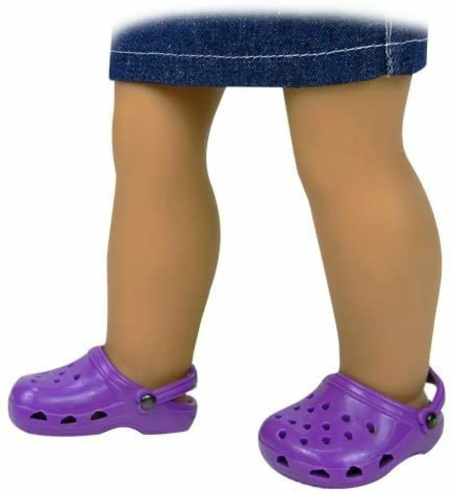 TeamsonUS Kids Sophia's Set Of 2 Purple And Teal Garden Clog Shoe For 18" Dolls 4 TeamsonUS Kids Sophia's Set Of 2 Purple And Teal Garden Clog Shoe For 18" Dolls
