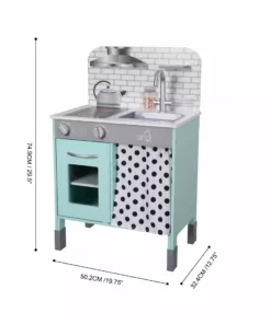 TeamsonUS Teamson Kids Little Chef Philly Modern Wooden Kitchen Playset, Mint/White 15 TeamsonUS Teamson Kids Little Chef Philly Modern Wooden Kitchen Playset, Mint/White