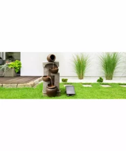 TeamsonUS Teamson Home Solar Powered 4-Tier Cascading Bowls Water Fountain With LED Lights, Brown 17 TeamsonUS Teamson Home Solar Powered 4-Tier Cascading Bowls Water Fountain With LED Lights, Brown