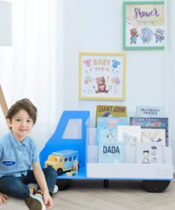 TeamsonUS Fantasy Fields Truck Wooden Display Bookcase, White/Blue